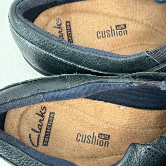 Clarks Collection Fianna Still Loafer Casual Comfort Shoes Blue Leather Size 8.5 - Picture 5 of 8